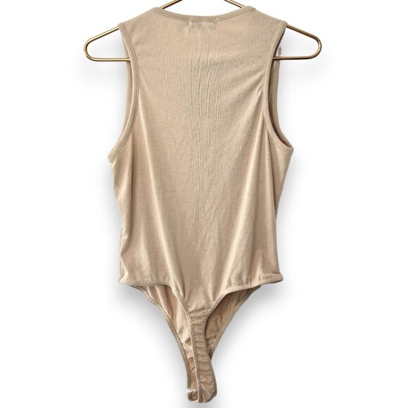 NWT! PrettyLittleThing Speckled Sand Tank Top Bodysuit - Picture 2 of 7